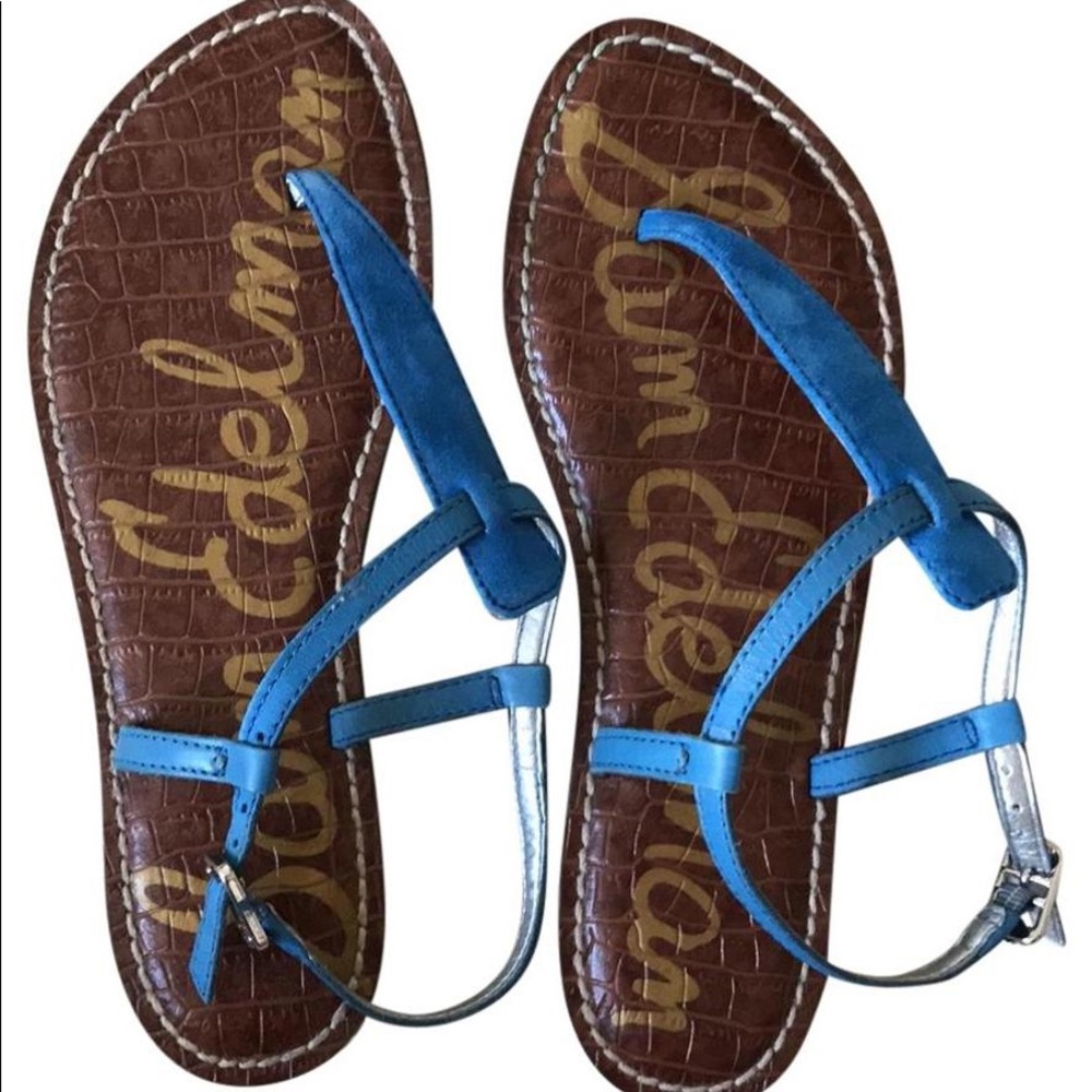 Sam Edelman Gigi Blue suede sandals flats 10